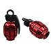 Ularmo 2PCS Grenade Alloy Valve Caps Dust Covers Bike Bicycle MTB BMX Car (red)