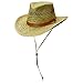 Dorfman Pacific Mens Rush Straw Lightweight Outback Hat with Chin Cord, Medium, Natural