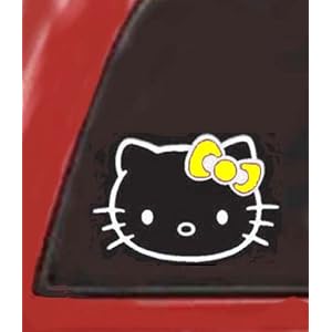 HELLO KITTY Sporting a YELLOW BOW 5.5" Vinyl Sticker/Decal
