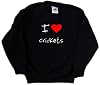 Buy Cricket Sweater - I Love Heart Crickets Black Kids Sweatshirt