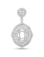 1.55ct 18k White Gold Diamond Semi-mount Pendant Necklace