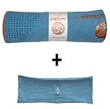 Special Promotion Bay yogitoes® SKIDLESS® yoga mat towel + steel blue hBand stretchy headband combo by Absolute Yogi®