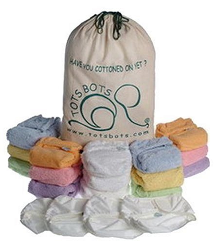 Childrens Toyshop  Toys : Tots Bots Nappy Starter Pack (Stage 2, Aplix Fastening, Mixed Colours, Bamboo Material)