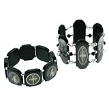Saint Benedict Wood Bracelets with Saint Benedict and Cross Images - Sold as a Pair