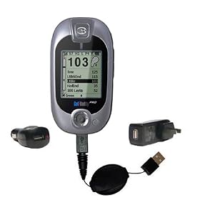 Retractable USB Hot Sync Compact Kit with Car & Wall Charger for the Golf Buddy Tour GPS Range Finder Gomadic Brand w/ TipExchange Technology Retractable USB Hot Sync Compact Kit with Car & Wall Charger for the Golf Buddy Tour GPS Range Finder - Gomadic Brand w/ TipExchange Technology