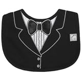 Frenchie Mini Couture Tuxedo Bib with 3D Applique, Black ~ Frenchie Mini Couture