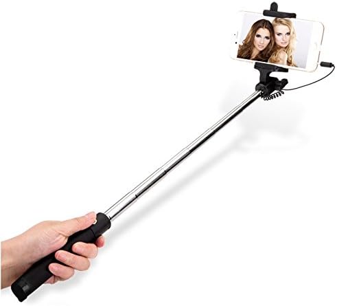 Selfie Stick, WinPlus Tech Plug And Play Self-Portrait Monopod Compact &amp; Extendable [18cm - 80cm] for All iPhones (iOS 5.0+) and Most Android Phones (4.2+) -Black
