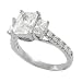 Sterling Silver CZ Three Stone Solitaire Ring