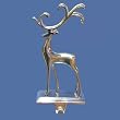 4 Seasons of Elegance Silver Elegant Reindeer Christmas Stocking Holders 10"