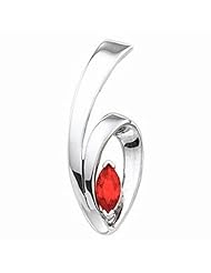 14K White Gold Marquise Cut Ruby Pendant -- LIFETIME WARRANTY