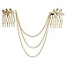 Womens Chic Leaf Hair Chain Headband Hair Comb Slides