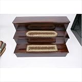Cotton Braided Olive Stair Treads (Set of 13) Shape: Oval