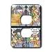 Londons Times Funny Cat Cartoons - Expresso Cat at Starbucks - Light Switch Covers - 2 plug outlet cover Image