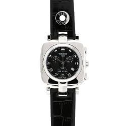 Tissot Women's T020.317.16.057.00 Odaci-T Leather Band Black Dial Watch