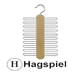 Kleiderb�gel 2 Stk. Krawattenhalter aus Buchenholz f�r 20 Krawatten (Hartholz), Breite 17,5 cm, H�he 30 cm