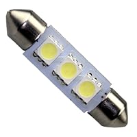 Superled 36mm 3 SMD Canbus Car Dome Festoon White LED Light Bulbs Lamp Pack of 2