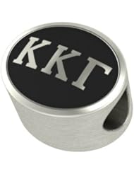 Kappa Kappa Gamma Black Antique Oval Sorority Bead Charm Fits Most Pandora Style Bracelets. High Quality Bead in Stock for Fast Shipping