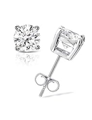 IGI Certified 2/5 cttw Round Diamond 4-Prong Stud Earrings in 14K White Gold (G-H Color, VS1-VS2 Clarity)