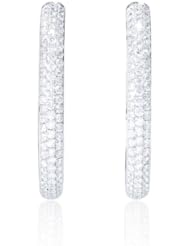 Diamond 18k White Gold Hoop Earrings