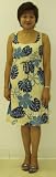 Empire Tie Front Short Tank - Monstera Season Empire Waist Scoop Square Neck Knee Length Hawaiian Aloha Pullover Dress in Blue - M