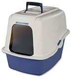 Large Deluxe Hood Pan Cat Box Set with Microban in Pearl White