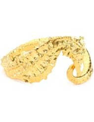 Devon Leigh 18K Gold Dipped Seahorse Shaped Cuff Bracelet