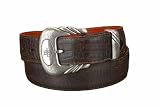 Lucchese Classics W01776 Mad Dog Goat & Caiman Crocodile Belt Mens - Chocolate