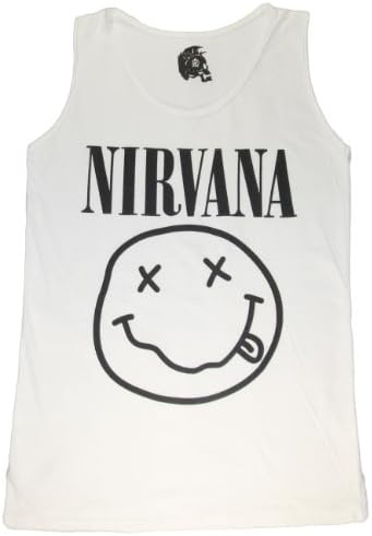 Nirvana Shirt Smiley Rock Band Funny T shirts Tank Top Women's White Singlets