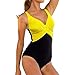 LAPAYA Women's Bathing Suits Long Torso Padded V-neck Colorblock 1 Piece Swimsuit