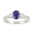 14K White Gold Sapphire and Diamond Ring