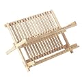 Wood Folding Plate Rack with Dowel Supports in Hevea Wood