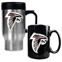 NIB Atlanta Falcons NFL Steel Coffee Travel Mugs