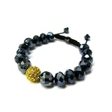 shamballa シャンバラ　真新しい！ディスコ玉マクラメフォークスストーンマクラメブレスレット黒/レッド114HE- YL