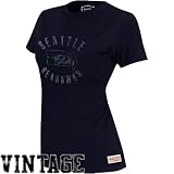 NFL Mitchell & Ness Seattle Seahawks Womens Vintage Graphic Premium T-Shirt - Navy Blue (Medium) at Amazon.com
