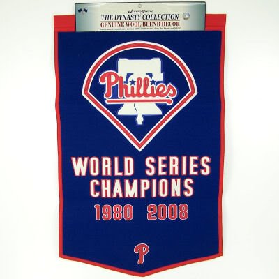 PHILADELPHIA PHILLIES OFFICIAL WOOL WORLD SERIES CHAMPS BANNER