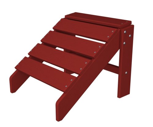 Polywood Outdoor Furniture South Beach Ottoman - Sunset Red-Recycled Plastic Materials