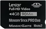 Lexar Memory Stick Pro Duo 4 GB Full-HD Video Flash Memory Card LMSPD4GBFSB ....