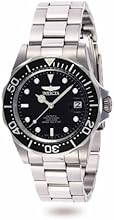 Invicta Pro Diver Men's Automatic Watch with Black Dial  Analogue display on Silver Stainless Steel Bracelet 8926