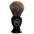 100% Pure Badger Bristle Shaving Brush from Parker Safety Razor - With Long Ebony Handle and Free Brush Stand