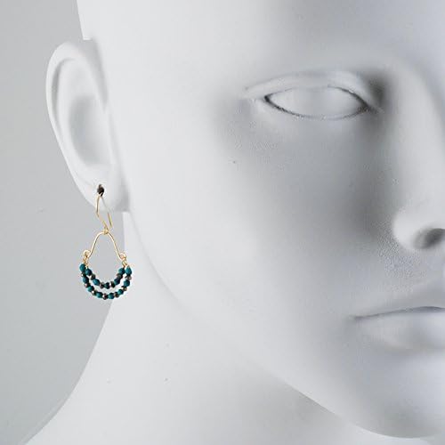 DEBBIE FISHER - Turquoise and Pyrite Double Hoop Earrings