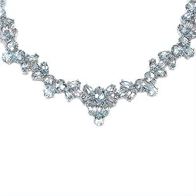 53.80 Carat Genuine Blue Topaz .925 Silver Necklace by