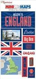 Mini Maps Adhesive Epoxy Embellishments: England