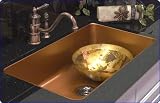 CorStone Bradford Undermount Single Bowl Kitchen Sink, Copper