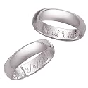 Personalized 5mm. Polished Sterling Silver Band with Message Inside