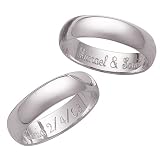 Personalized 5mm. Polished Sterling Silver Band with Message Inside