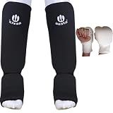 Fitness Gear Shin Instep Black Sm/Med/Lrg/X-lrg leg Foot Guard Protection MUAY Thai Kick Boxing MMa Training shin pads