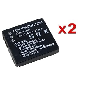 eForCity 2 PACK Panasonic CGA-S005 / CGA-S005E Replacement Battery for Panansonic LUMIX DMC-LX1 / DMC-LX1BS / DMC-LX1EG-K / DMC-LX1EG-S / DMC-LX1GK / DMC-LX1-K / DMC-LX1K-B / DMC-LX1-S / DMC-LX1S-B / DMC-LX2 / DMC-LX2EF / DMC-LX2EG / DMC-LX2EGM / DMC-LX2K / DMC-LX2S / DMC-LX3 Digital Camera