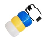 CowboyStudio Soft Pop-Up SLR Flash Diffuser for Canon EOS, Nikon, Olympus, & Pentax On-Camera Flashes with White, Blue (Cooling), & Yellow (Warming) Screens