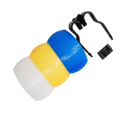 CowboyStudio Soft Pop-Up SLR Flash Diffuser for Canon EOS, Nikon, Olympus and Pentax On-Camera Flashes with White, Blue (Cooling), & Yellow (Warming) Screens