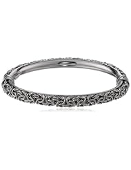 Sterling Silver Diamond-Cut Interlocking Circles Bangle Bracelet